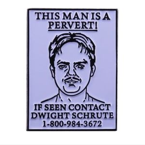 The Office Dwight Schrute Pervert Poster Collectors Enamel Pin